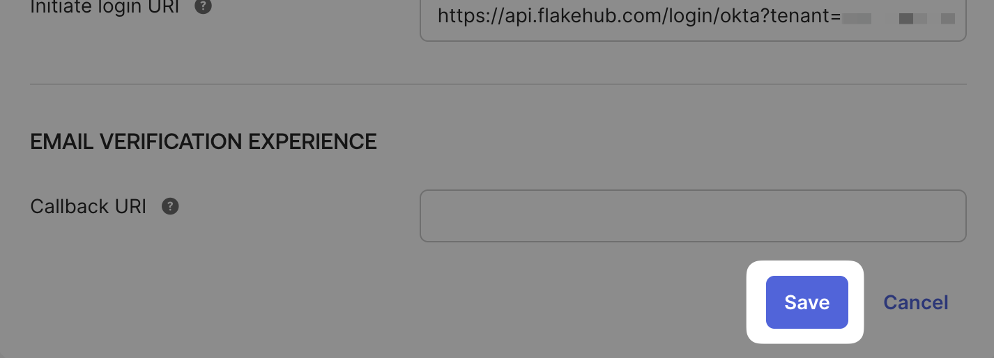 A screenshot indicating the visual position of the save button.